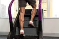 Close-up Exercising On A Stepper