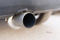 Close-up of the exhaust pipe of the car