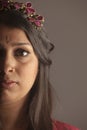 Close up of an exotic brunette indian woman with dark s Royalty Free Stock Photo
