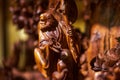 Close-up of exquisite Buddhist mahogany Buddha statue