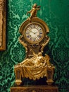 Close up of exquisite French 18th Century clock with ornate background Royalty Free Stock Photo