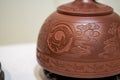 A close-up of an exquisite traditional Chinese pottery