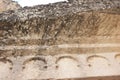 Close up exterior of an ancient cave dwelling at Cappadocia. Royalty Free Stock Photo