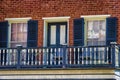 Close up of an exterior upper porch