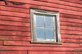 Close up exterior view of old weathered red 19th Century wooden barn Royalty Free Stock Photo