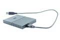 Close up of external hard disk drive for connect to laptop. HDD Royalty Free Stock Photo