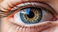 close up of a female eye, colored eye background, female eye background