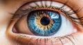 close up of a female eye, colored eye background, female eye background