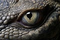 Close-up of the eye of a crocodile, Macro