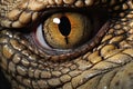 Close up of an eye of a crocodile, Macro photography