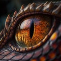 Close up of eye of dragon. 3d illustration. Macro.