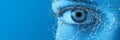 Close-up of an Eye with Futuristic Network Overlay, Representing Digital Vision and Innovation Royalty Free Stock Photo