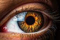 Close up of eye iris on black background Royalty Free Stock Photo