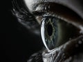 Close up of eye iris on black background Royalty Free Stock Photo