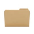 A single manila file folder with a tab isolated on white background Royalty Free Stock Photo