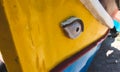 Close-up on the eye of a Luzzu, a traditional Mediterranean fishing boat Royalty Free Stock Photo
