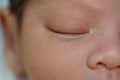 Close up eye of newborn baby sleeping sweet dream Royalty Free Stock Photo