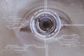Close up of eye in process of scanning technology digital information Royalty Free Stock Photo
