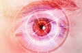 Close up eye of technologies in the future Royalty Free Stock Photo