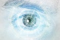 Close up eye of technologies in the future Royalty Free Stock Photo