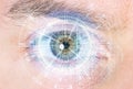 Close up eye of technologies in the future Royalty Free Stock Photo