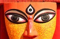 Close up of the eyes of an idol of Hindu goddess Durga