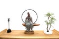 Buddha statue isolated against white background Royalty Free Stock Photo