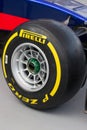 Pirelli F1 tire on an F1 car