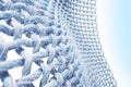 Close-up of fabric interlaced fiber.