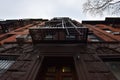 Close up facade building architecture in Chelsea neighborhood Royalty Free Stock Photo