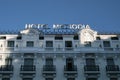 Close-up of the facade of the Hotel Mediodia in Atocha.