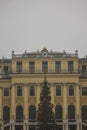 Close up of the facade of Schonbrunn Palace in Vienna