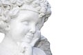 Close up a face angel sculpture. Royalty Free Stock Photo