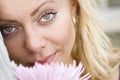 Close-up face of beautiful young blond woman Royalty Free Stock Photo