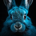 Close-up on the face of a blue turquoise rabbit Royalty Free Stock Photo
