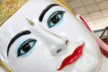 Close up of the face Buddha Chauk Htat Gyi Buddha sweet eye buddha is famous tourist attraction in Myanmar. Royalty Free Stock Photo