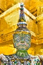 Close up face of colorful giant in Thai style