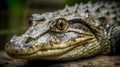 Close up face of Crocodile on the ground