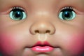 Close up face of doll girl toy Royalty Free Stock Photo