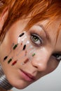 Close-up face of futuristic woman Royalty Free Stock Photo