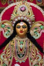 Close up of face of Hindu Goddess Durga