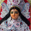 Close up of face of Hindu Goddess Durga