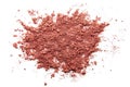 Close up of face powder crushed pink eyeshadow as sample of cosmetics product  on white background Royalty Free Stock Photo