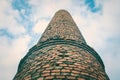 Close-up of factory brick chimney. Air Pollution by Industrial Emissions Royalty Free Stock Photo