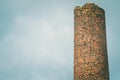 Close-up of factory brick chimney. Air Pollution by Industrial Emissions Royalty Free Stock Photo