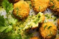 close-up of falafel texture, cut in half