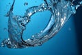 Close up falling drop of clear water with waves splash form crown circle purity liquid reflection transparent macro Royalty Free Stock Photo