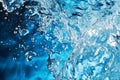 Close up falling drop of clear water with waves splash purity liquid reflection transparent macro photography impact Royalty Free Stock Photo