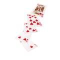 Close up of falling playing cards. Flush Royalty Free Stock Photo