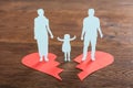 Family Paper Cut On Broken Heart